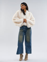 Women Retro Mink like Fur Short Plush Coat