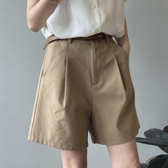 Korean High Waist Loose Straight Wide Leg Casual Shorts