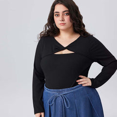 Plus Size Casual Long Sleeve Top