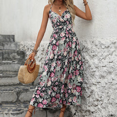 Summer Floral Print Slip Vacation Dress