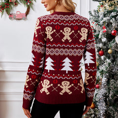 Gingerbread Man Jacquard Christmas Sweater