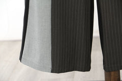 Color Block Stripe Casual Wide Leg Pants