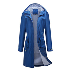 Women Waterproof Hooded Long Casual Trench Coat