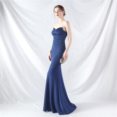 Elegant Off Shoulder Tube Top Satin Evening Dress