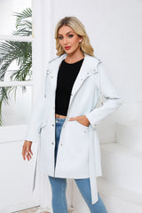 Hooded Waterproof Thin Casual Loose Trench Coat