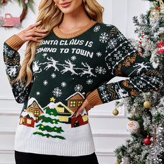 Women Round Neck Christmas Sweater