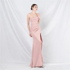 Elegant Boning Beaded Split Evening Dress