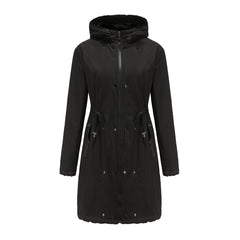 Women Detachable Fur Collar Hooded Warm Cotton Padded Coat