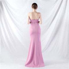 Elegant Boning Corset High End Satin Evening Dress