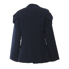 Autumn Winter Layered Cut Faux Two-Piece Short Blazer