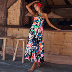 Summer Sexy Halter Dress Bohemian Printed Maxi Dress