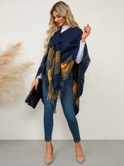 Autumn Winter Cashmere Knitted Cape Cloak Shawl