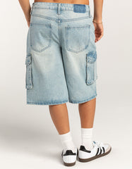 Street Hipster Washed Denim Straight Short