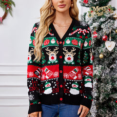 Loose Knitted Christmas Cardigan