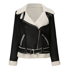 Women Faux Shearling Leather Jacket