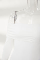 White One Shoulder Ruched Bodysuit