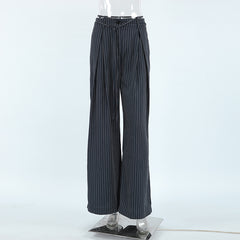 High Waist Striped Loose Drooping Casual Pants