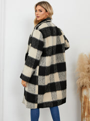 Winter Long Plaid Double Sided Woolen Coat