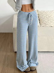 Women Stripe Drawstring Straight Leg Pants