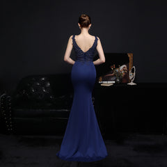 Elegant Lace Diamond Fishtail Evening Dress