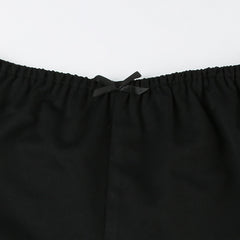 Sexy Lace Bow Stitching Basic Casual Low Waisted Shorts