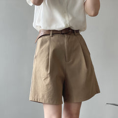 Korean High Waist Loose Straight Wide Leg Casual Shorts