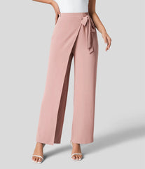 Women Casual Texture Wide Leg Trousers