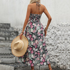 Summer Floral Print Slip Vacation Dress