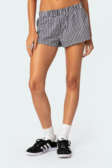 Women Plaid Beach Loose Fitting Shorts