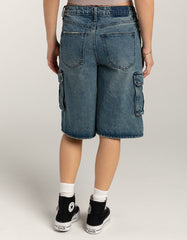 Street Hipster Washed Denim Straight Short