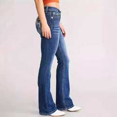 Women's Embroidered Blue Jeans