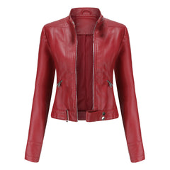 Women Thin Leather Short Jacket