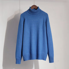 Elegant Solid Color Raglan Sleeve Turtleneck Sweater