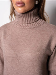 Women Turtleneck Loose Knitting Sweater Dress