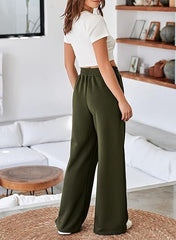 Women High Waist Loose Wide Leg Trousers