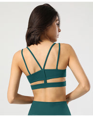 Rib Lace up Beauty Back Sports Bra