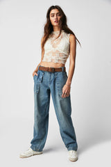 Women Loose Wide Leg Denim Jeans