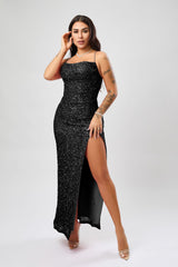 Sequin Sleeveless Split Formal Dress