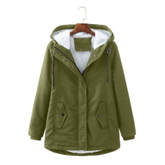 Hooded Lambswool Warm Cotton-Padded Coat