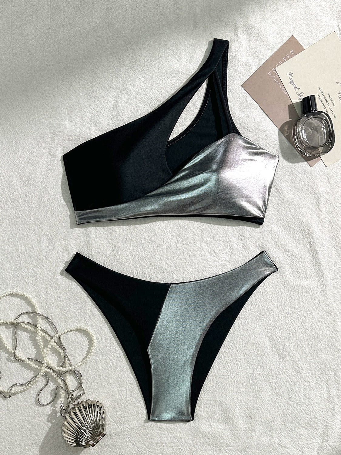 Sexy Split Stitching Bronzing Swimsuit