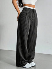 Casual High Waist Loose Drooping Straight Leg Pants