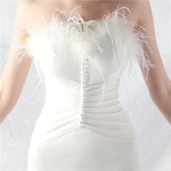 Elegant Ostrich Feather Short Dress