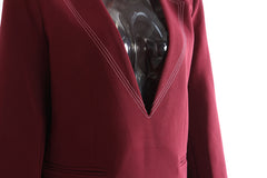 Autumn Red Faux Collar Loose Version Blazer