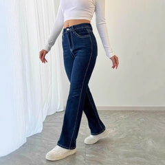 Casual Straight Leg Stretch Embroidery Jeans