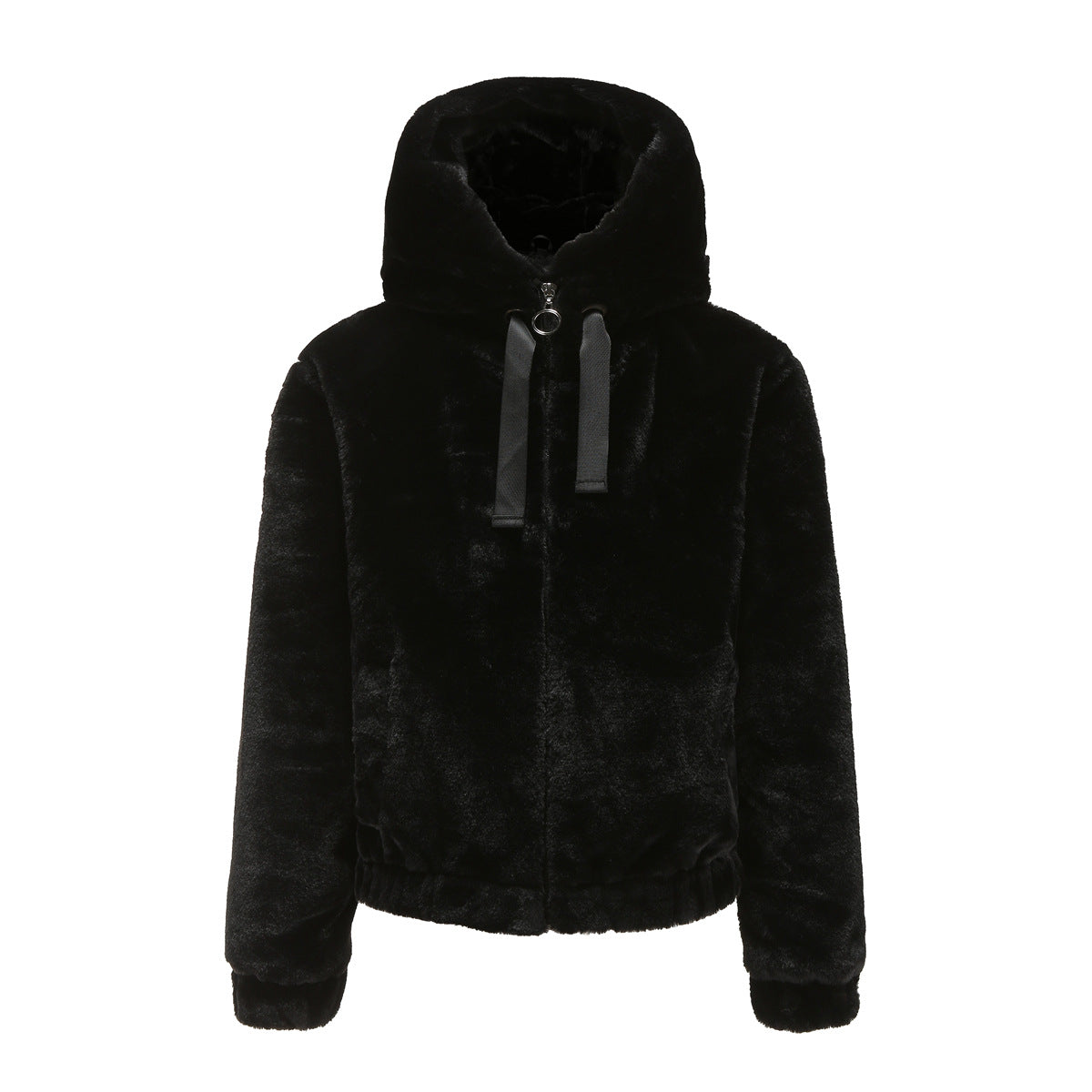 Women Plush Hooded Long Sleeve Cotton Coat