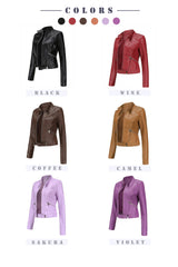 Women Thin Leather Short Jacket