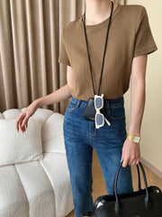 Cozy Series Basic Slimming Shoulder T Shirt