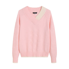 Pink Classic Loose Soft Glutinous Pullover