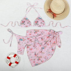 Three Piece Gauze Skirt Split Bikini