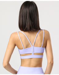 Rib Lace up Beauty Back Sports Bra